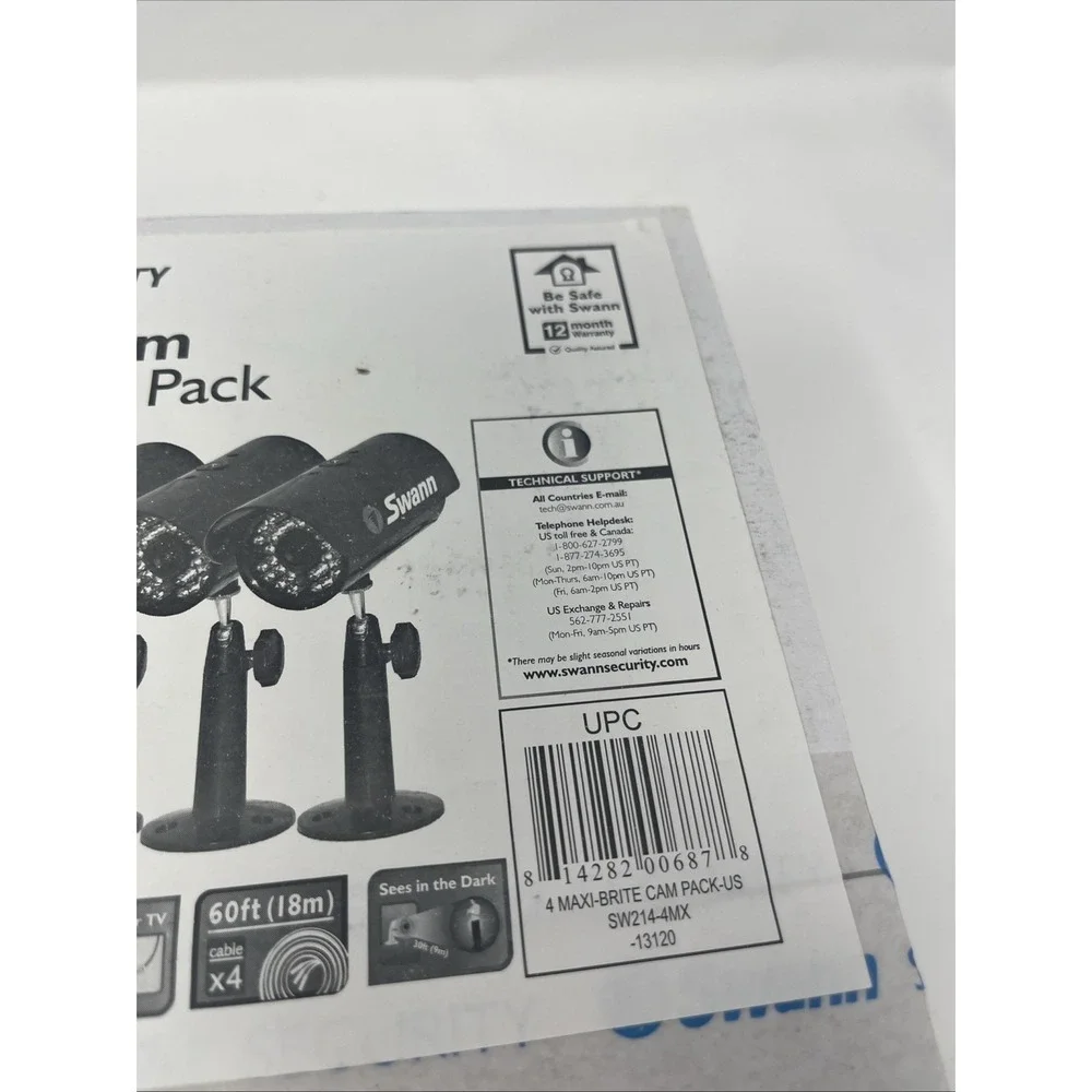 Swann Maxi-Brite Cam Security Camera 4 Pack SW214-4MX‎ NEW SEALED
